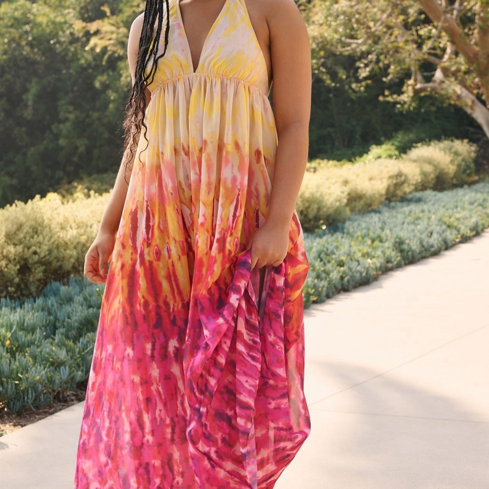 Anthropologie Backless Halter Dress